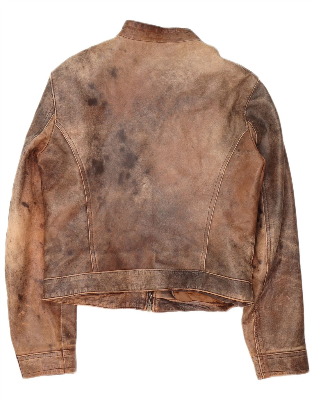 Vintage ženska kožna trkaća jakna IT 48 XL smeđa