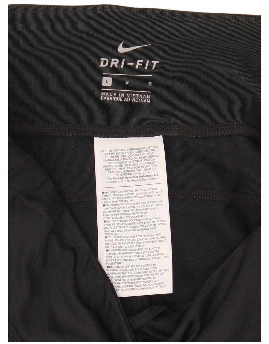 Nike Ženske Dri Fit Leggings UK 14 Veliki crni poliester