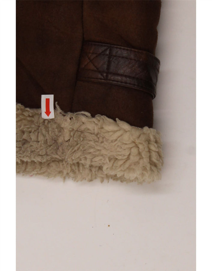 AERONAUTICA MILITARE Muška letačka šerpa jakna UK 36 mala smeđa poliester