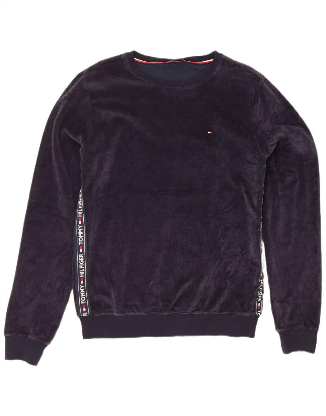 Tommy Hilfiger muški džemper od velura s grafikom srednje tamnoplave boje