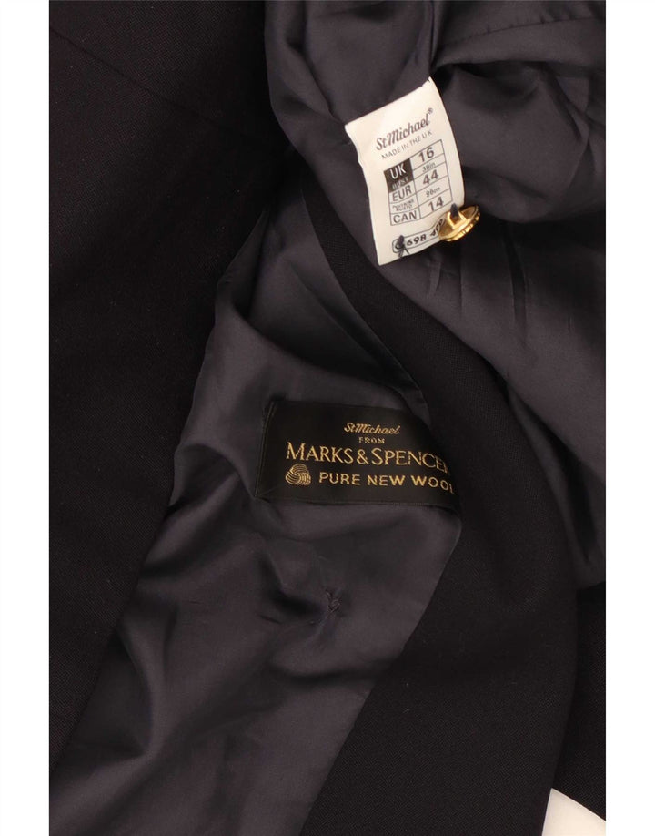 Marks & Spencer ženski sako s dvostrukim kopčanjem UK 16 Veliki tamnoplavi