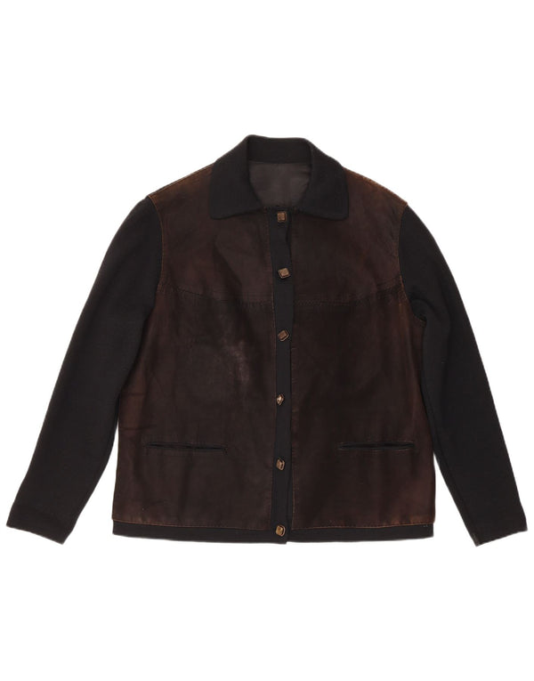 Vintage ženska bomber jakna standardnog kroja IT 48 srednje smeđe boje