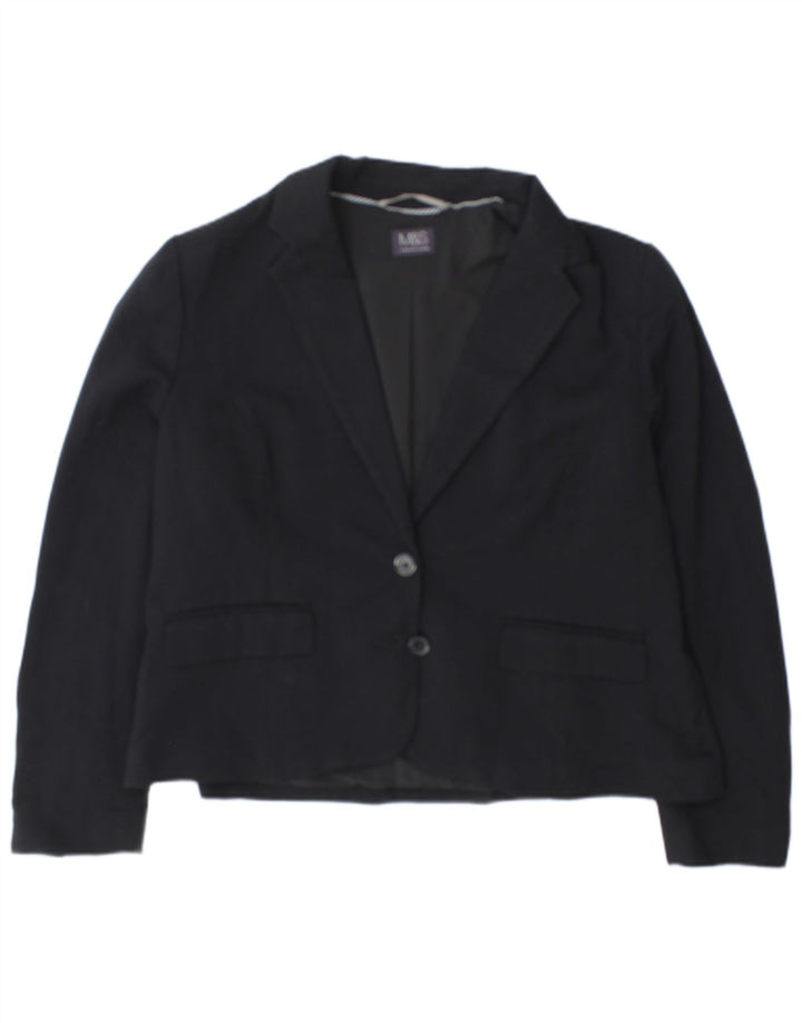Marks & Spencer ženski sako sa 2 gumba UK 18 XL tamnoplavi poliester