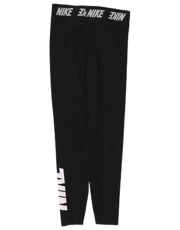 Nike ženske grafičke tajice UK 8 male crne pamučne