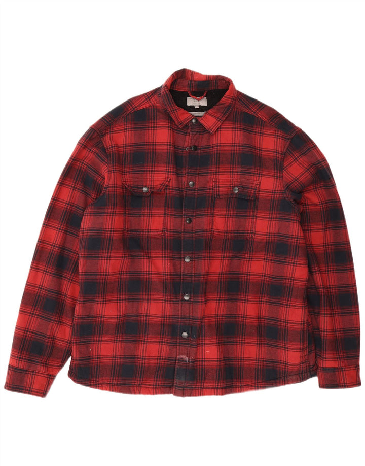 Marks & Spencer Regular Overshirt muška flanelska košulja 2XL crveni karirani