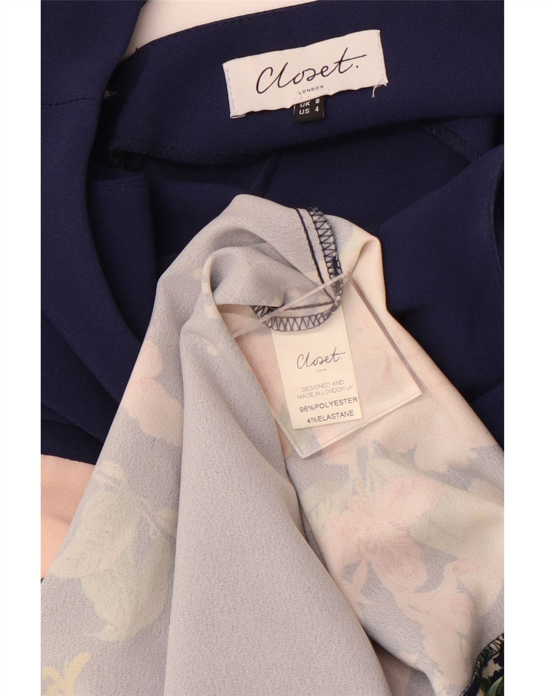 ORMARI Ženska dotjerana haljina bez rukava UK 8 Mala tamnoplava cvjetna