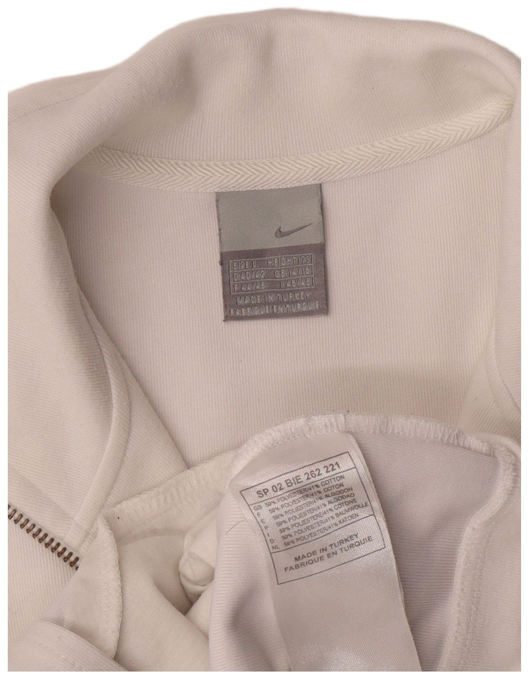 NIKE Womens Graphic Tracksuit Top Jacket UK 14/16 Large White Polyester