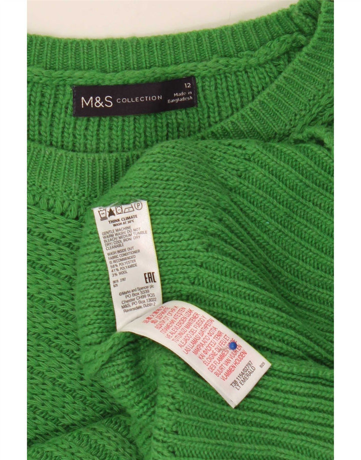 Marks & Spencer ženski džemper s veznim izrezom UK 12 Srednje zelena
