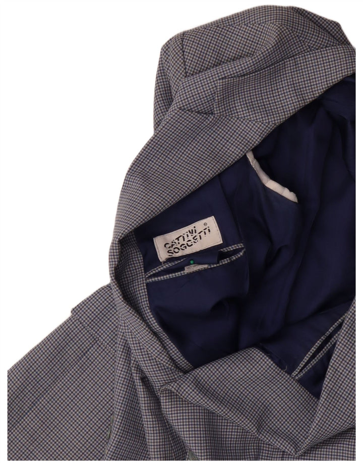 VINTAGE Muška jakna s 2 gumba IT 50 Large Blue Check Wool