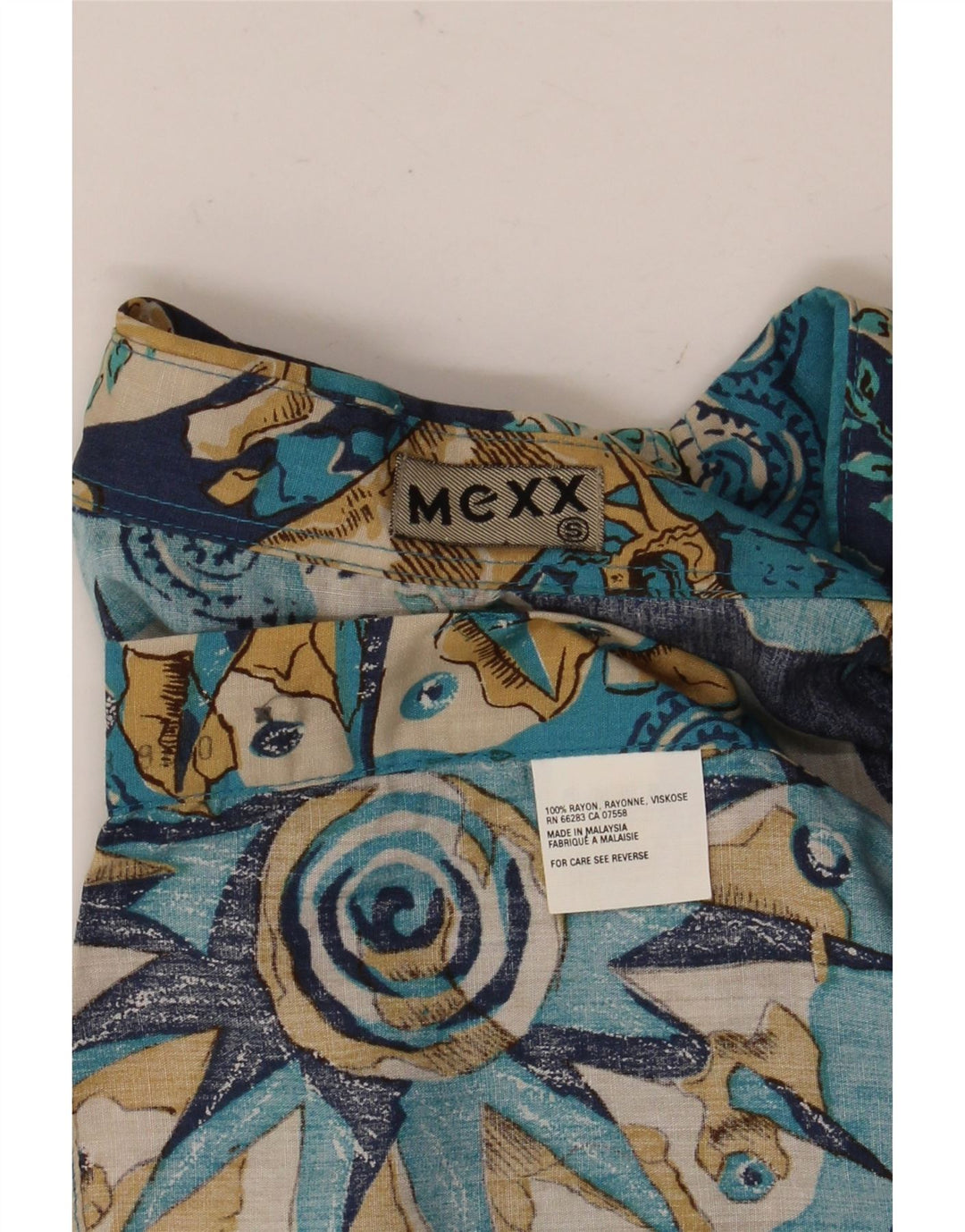Mexx muška široka košulja kratkih rukava Mala plava patchwork rajona