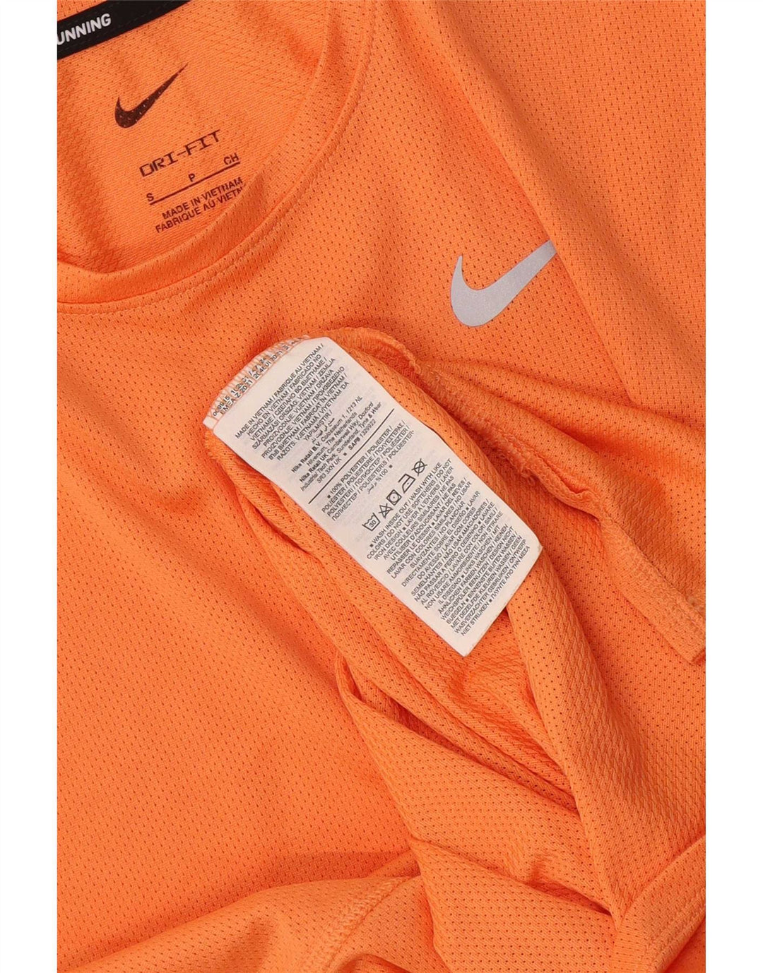 Nike Dri Fit T-Shirt Top UK 10 Mali narančasti poliester