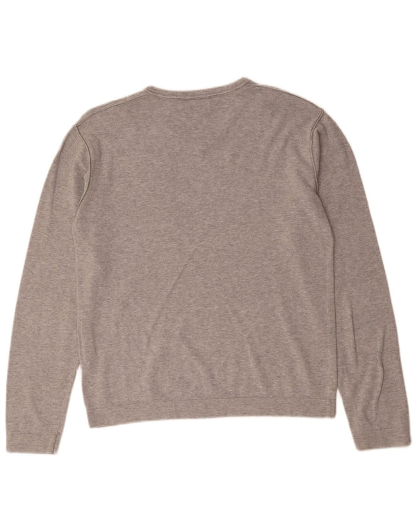 QUIKSILVER Ženski džemper s V-izrezom UK 14 Srednje sivi pamuk