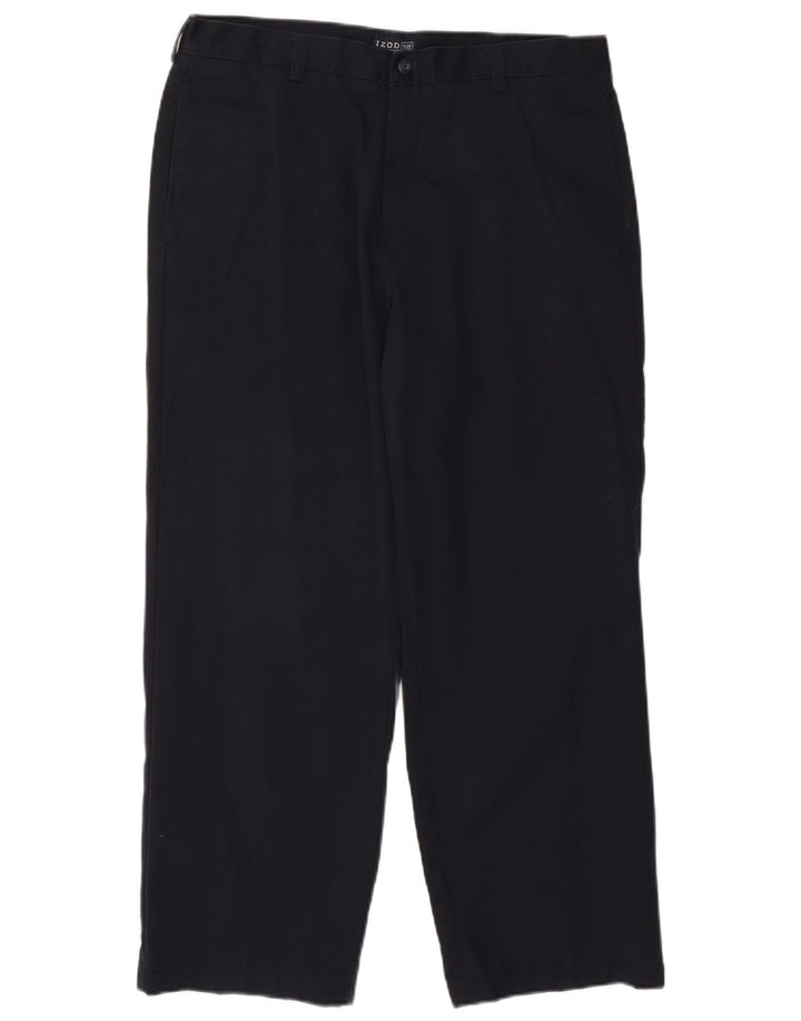 IZOD Muške ravne chino hlače W36 L29 tamnoplavi pamuk