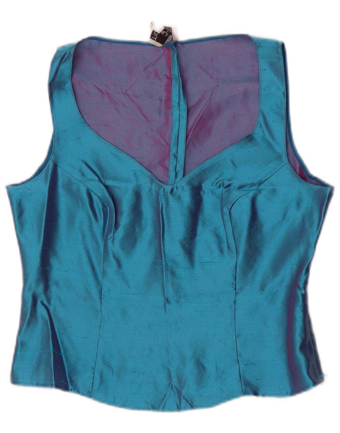 Gai Mattiolo Ženska skraćena bluza bez rukava IT 44 Srednje plava svila