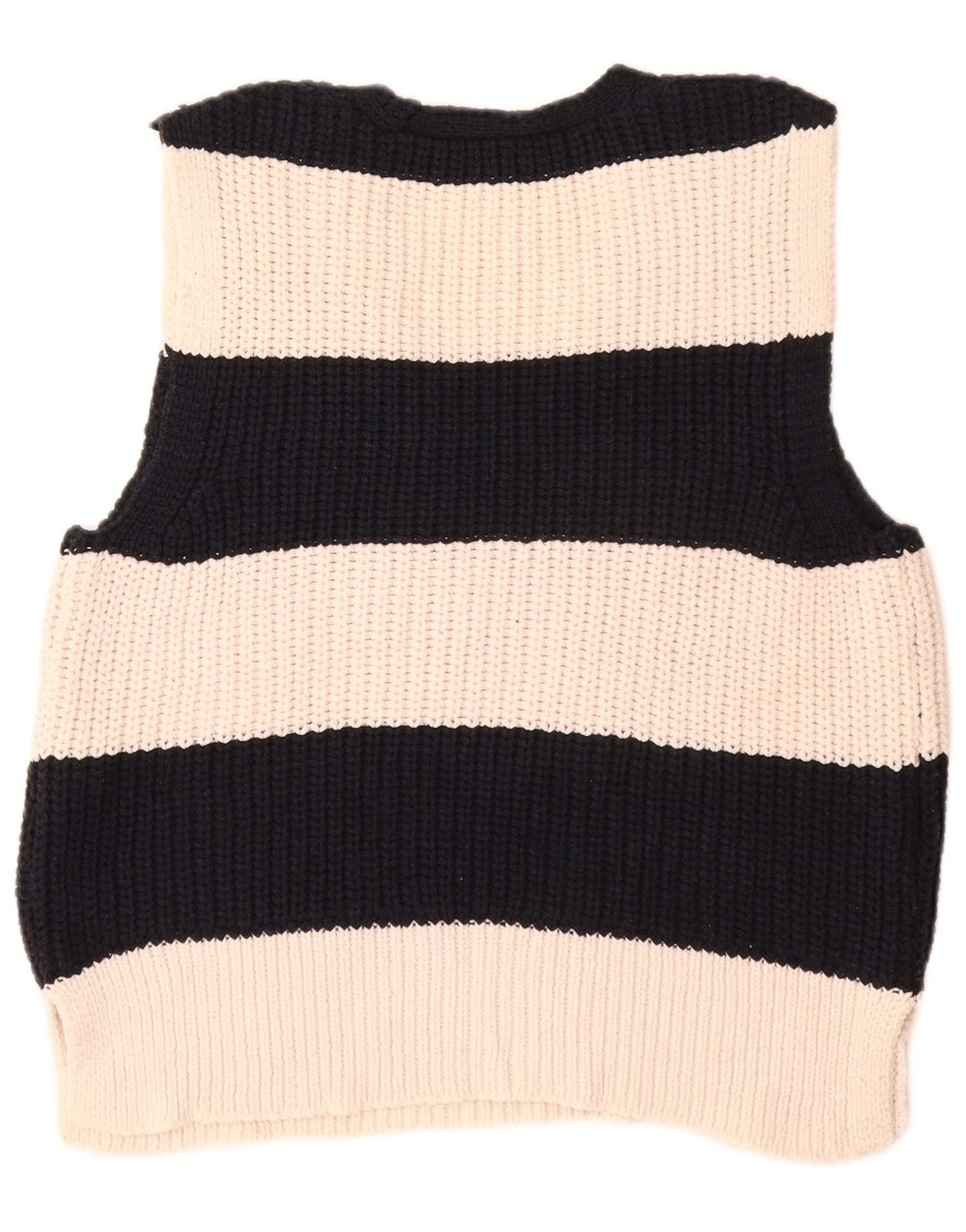 Zara ženski prsluk bez rukava UK 14 poliester srednje bijele pruge