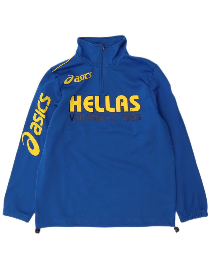 Asics Boys HELLAS VERONA Graphic Pulover Trenirka Top 11-12 Years Blue