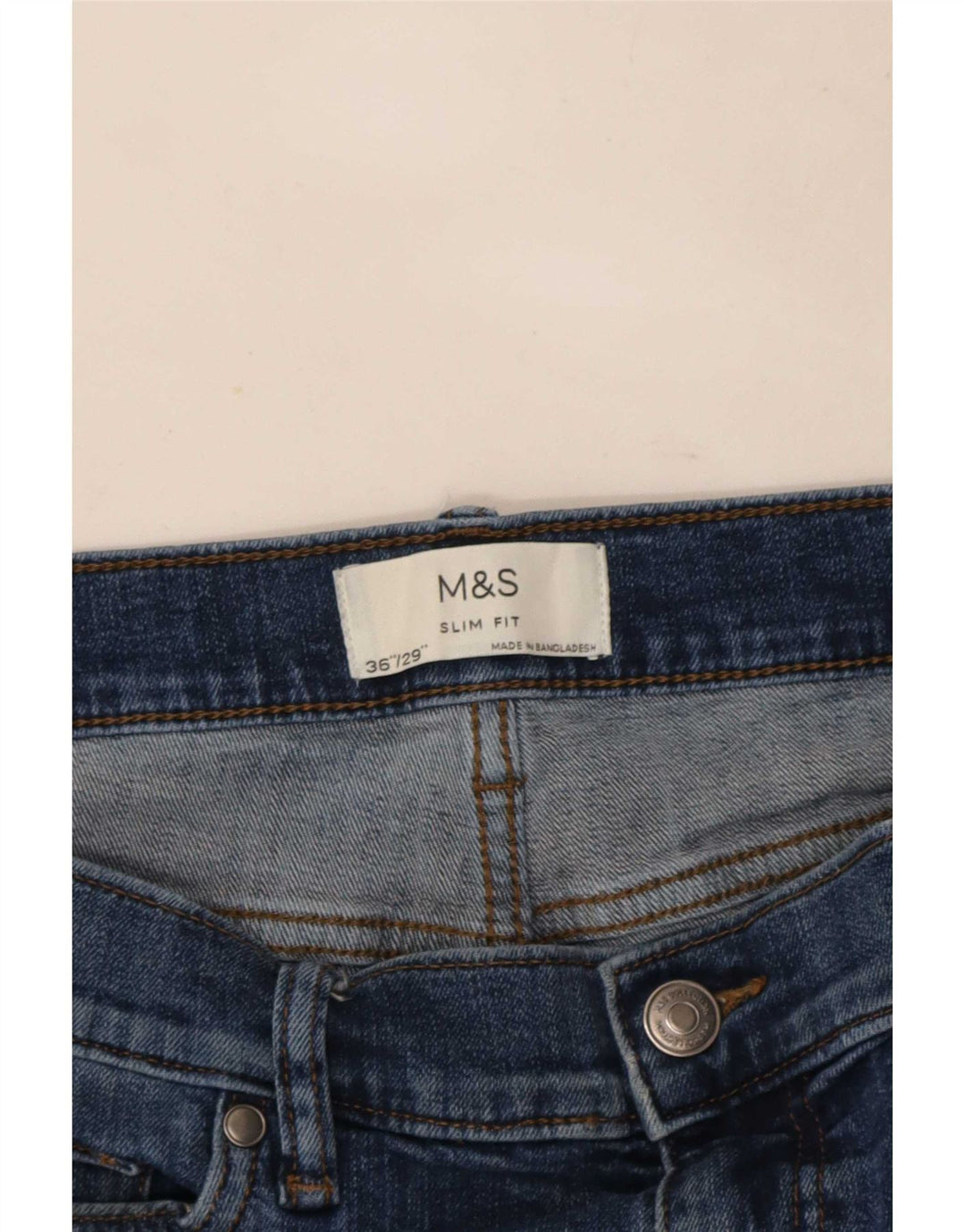 Marks & Spencer muške uske traperice W36 L29 plavi pamuk