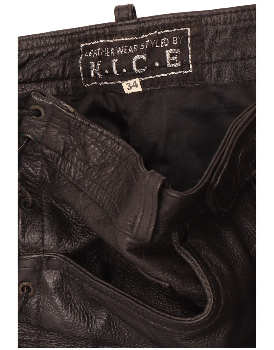 VINTAGE muške kožne hlače W34 L30 crne