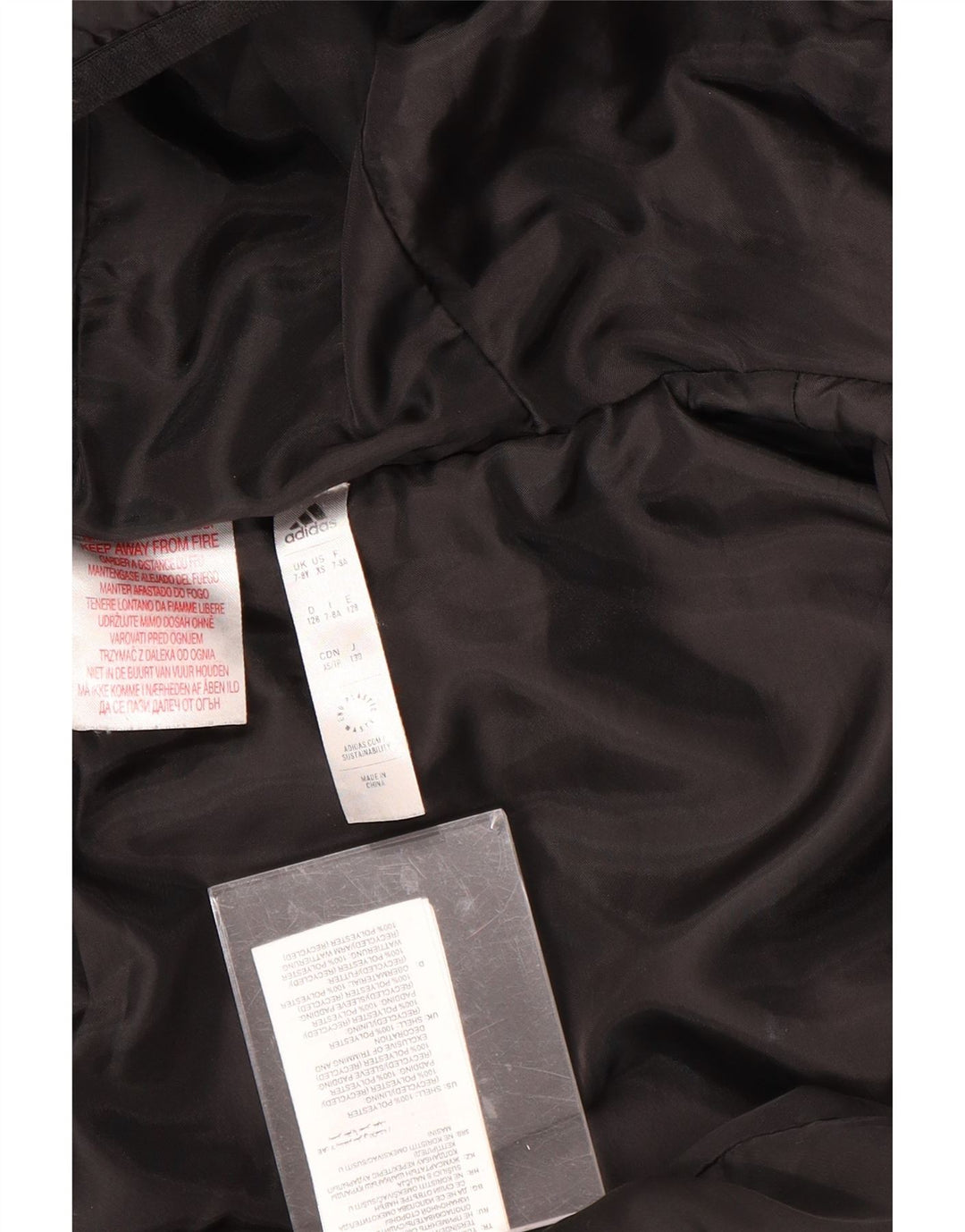 ADIDAS jakna s kapuljačom i podstavljenom podstavom za dječake 7-8 godina, crna poliester