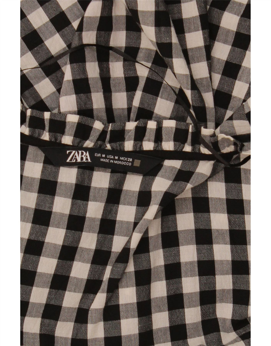 Zara ženska haljina A-kroja UK 14 srednje crna gingham