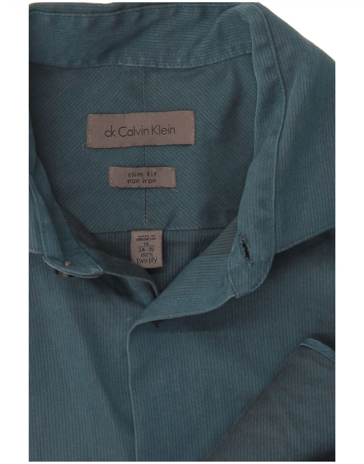 CALVIN KLEIN muška uska košulja veličine 15 srednje plavi pamuk