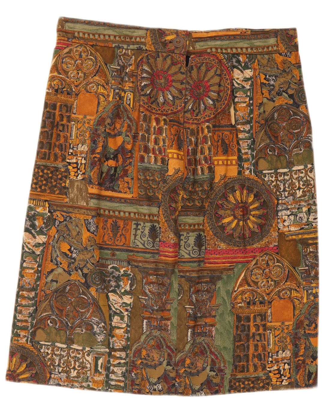 VINTAGE ženska ravna suknja s apstraktnim uzorkom W30 srednje višebojna