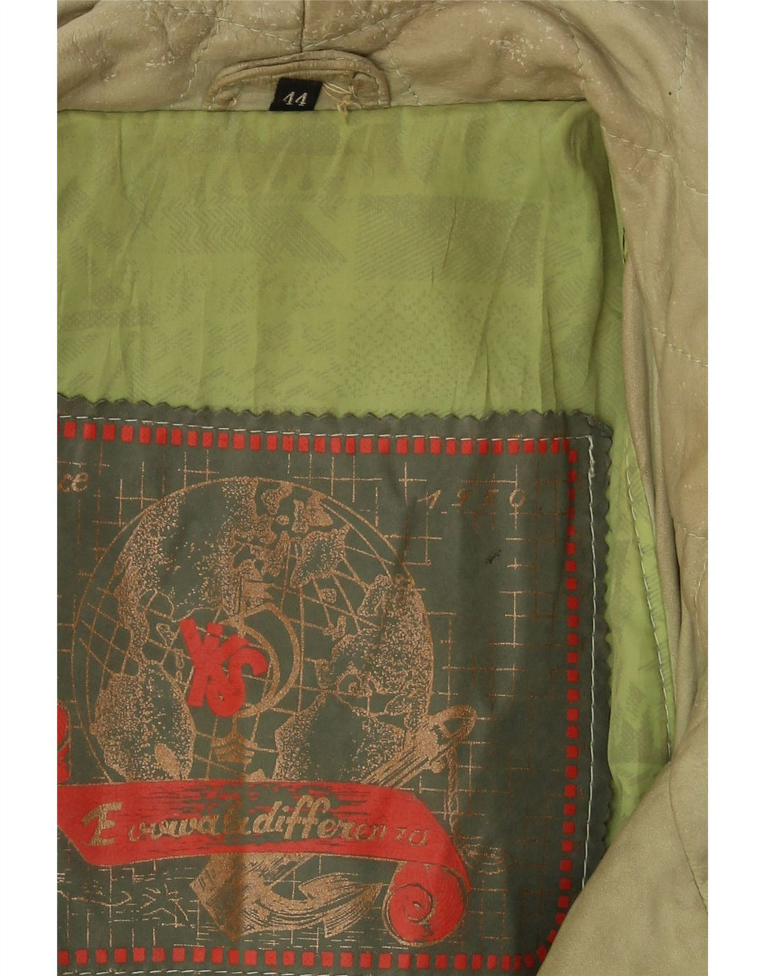 Vintage ženski preveliki kožni kaput EU 44 XL zelena koža