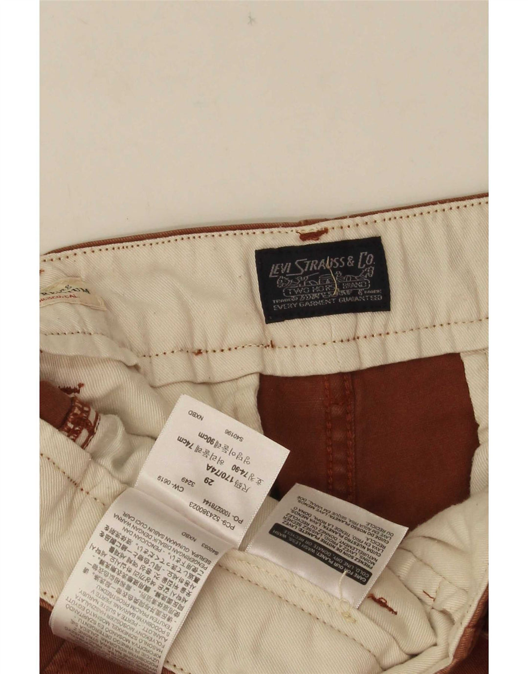 Levi's muške chino kratke hlače W29 srednje smeđi pamuk