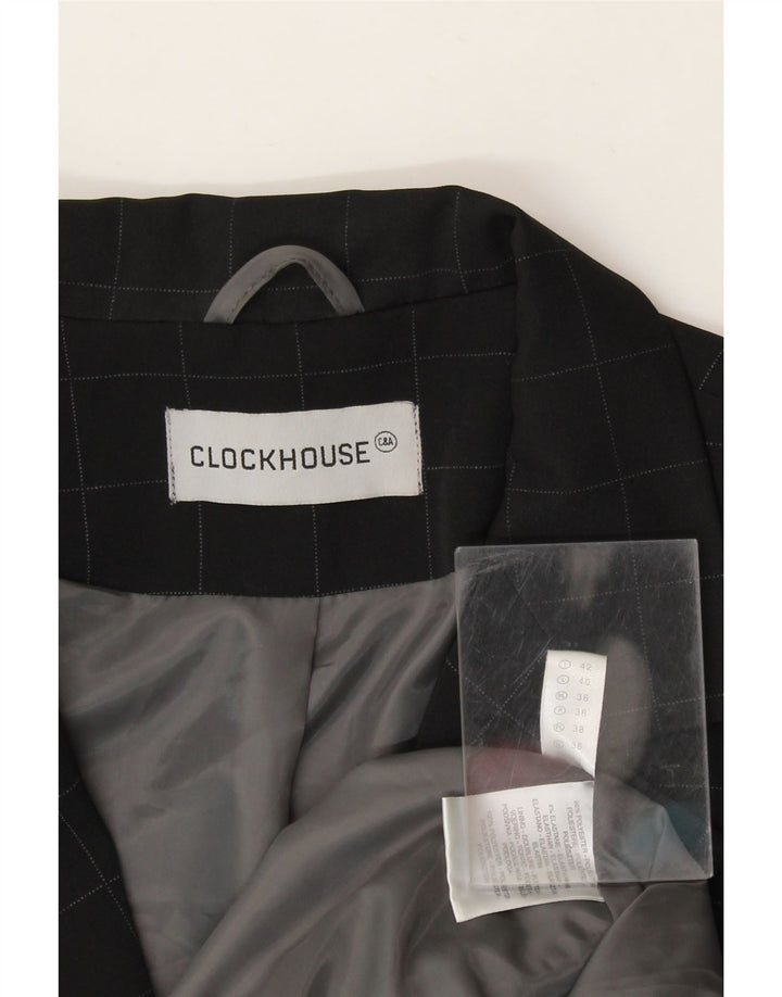 CLOCK HOUSE Womens 2 Button Blazer Jacket UK 12 Medium Black Check Vintage CLOCK HOUSE and Second-Hand CLOCK HOUSE from Messina Hembry 