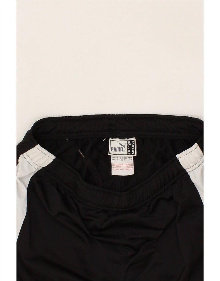 PUMA Womens Graphic Sport Shorts UK 12 Medium  Black Colourblock Polyester Vintage Puma and Second-Hand Puma from Messina Hembry 