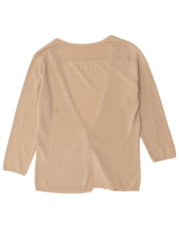 Marks & Spencer ženski kardigan pulover UK 10 Small Beige Acrylic