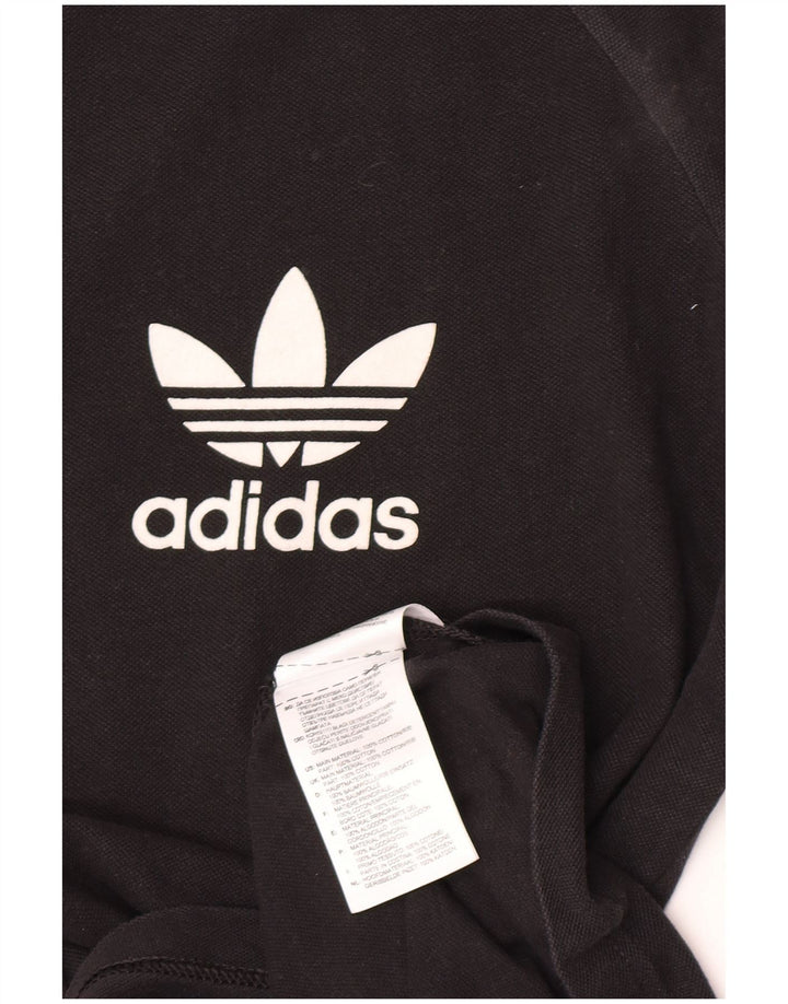 Adidas muška grafička majica dugih rukava srednje crne pamučne boje