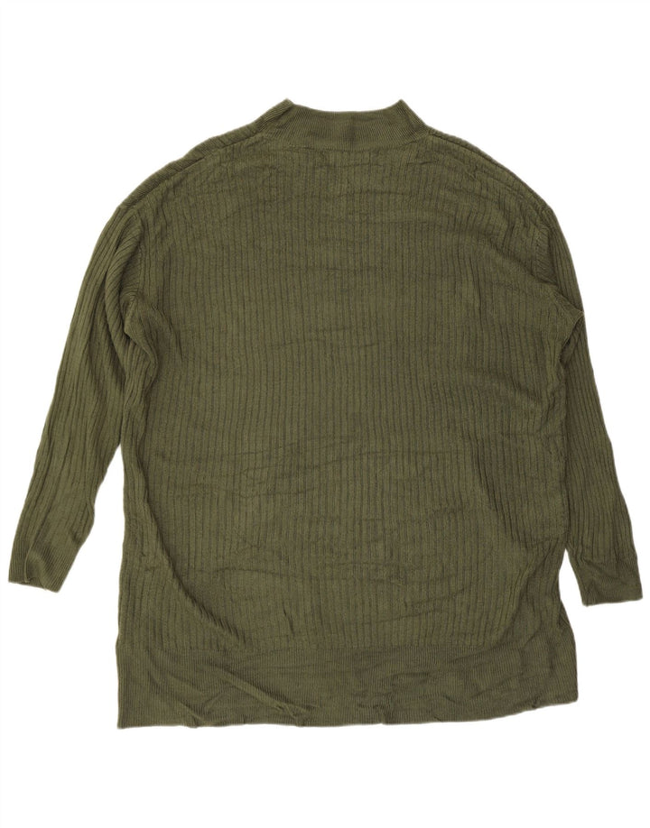 MARKS & SPENCER Womens Oversized Turtle Neck Jumper Sweater UK 18 XL Khaki