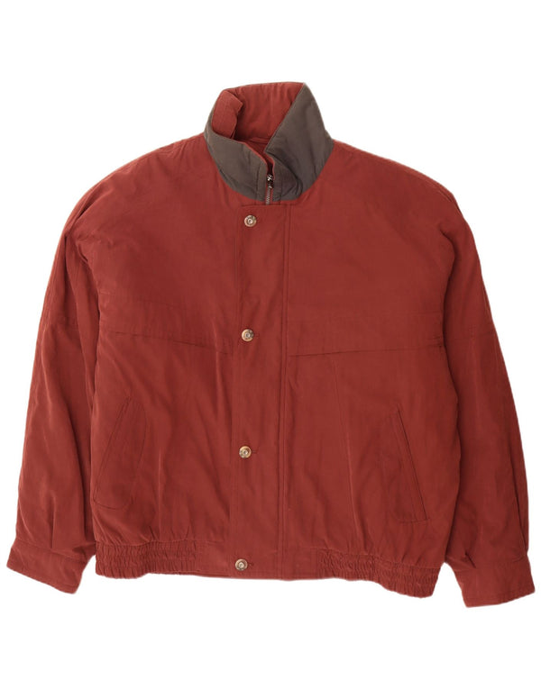Vintage muška bomber jakna UK 46 3XL tamnocrveni poliester u boji