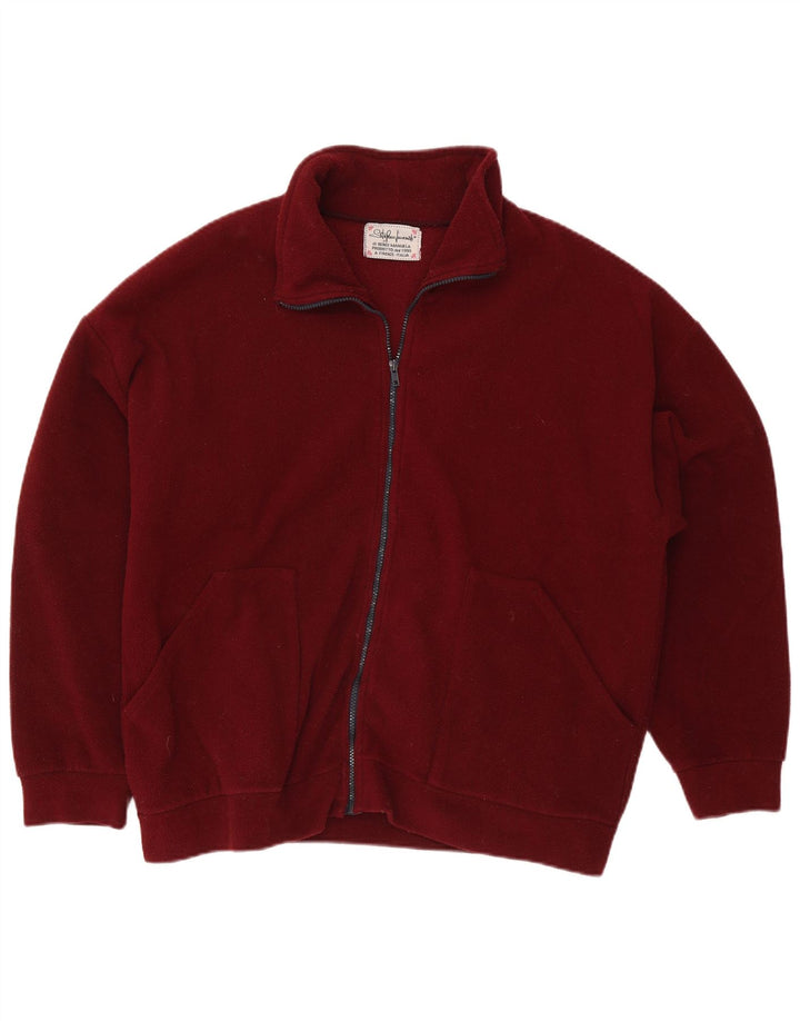 Vintage muška flis jakna UK 42 XL kestenjasti poliester