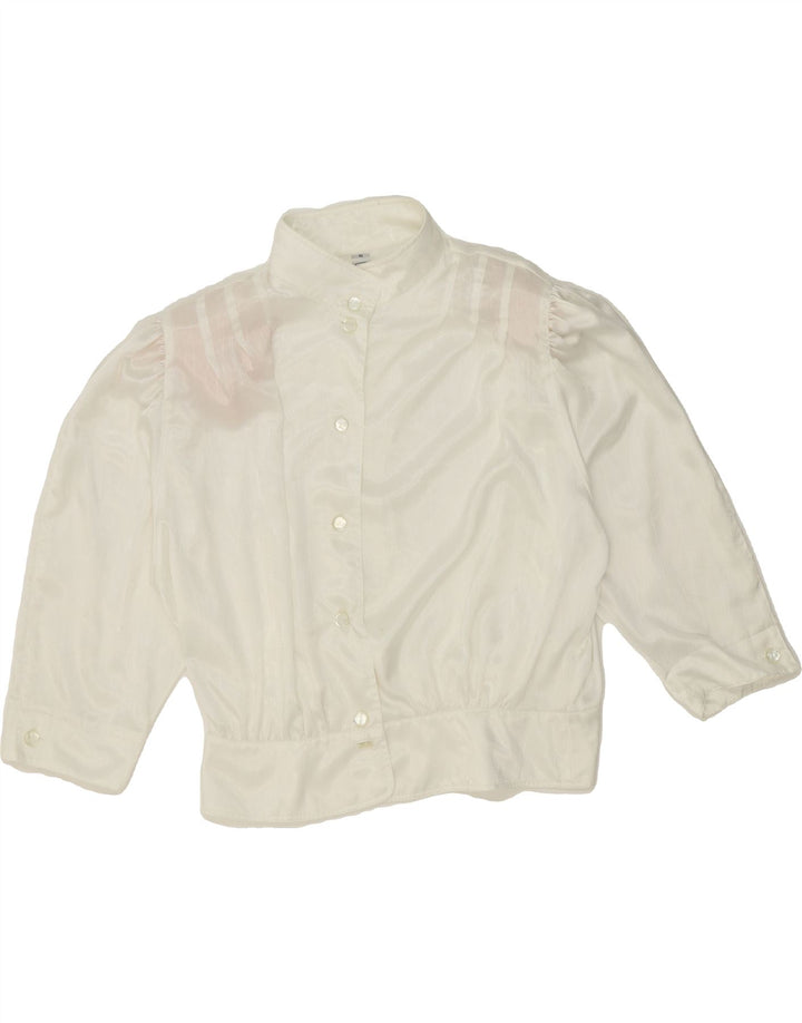 VINTAGE Womens Oversized 3/4 Sleeve Shirt Blouse EU 46 XL White Polyester Vintage Vintage and Second-Hand Vintage from Messina Hembry 