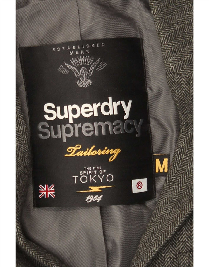 Superdry muška jakna sa 2 gumba UK 38 Srednje siva riblja kost