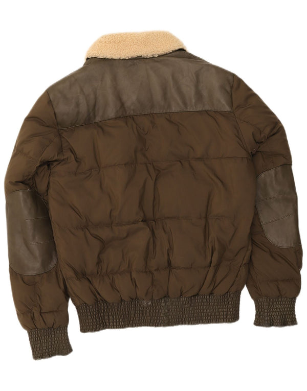 Vintage muška podstavljena jakna IT 52 XL kaki poliamid