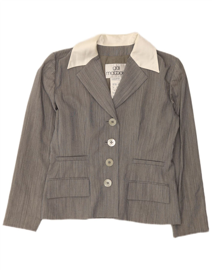 Gai Mattiolo Ženska jakna sa 4 gumba UK 16 Large Gray Colourblock
