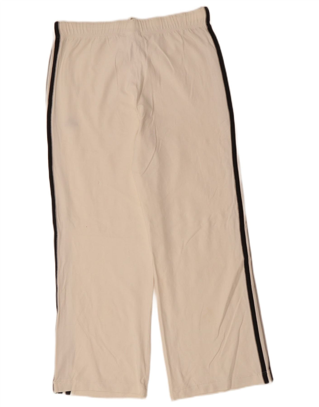 ADIDAS Womens Tracksuit Trousers UK 12 Medium  Off White Cotton