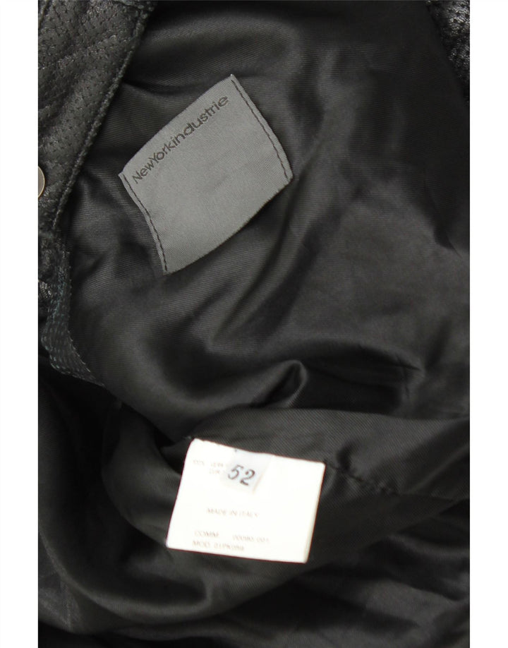 Vintage muška kožna jakna IT 52 XL crna koža