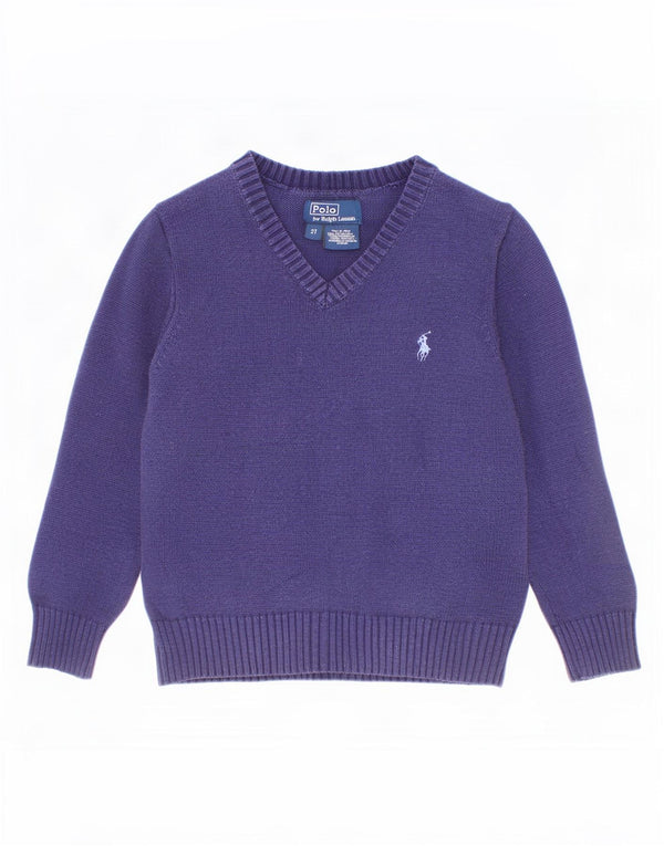Polo Ralph Lauren Dječački džemper s V-izrezom 18-24 mjeseca tamnoplavi