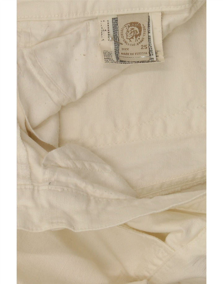 DIESEL Womens Slim Jeans W25 L27 White Cotton