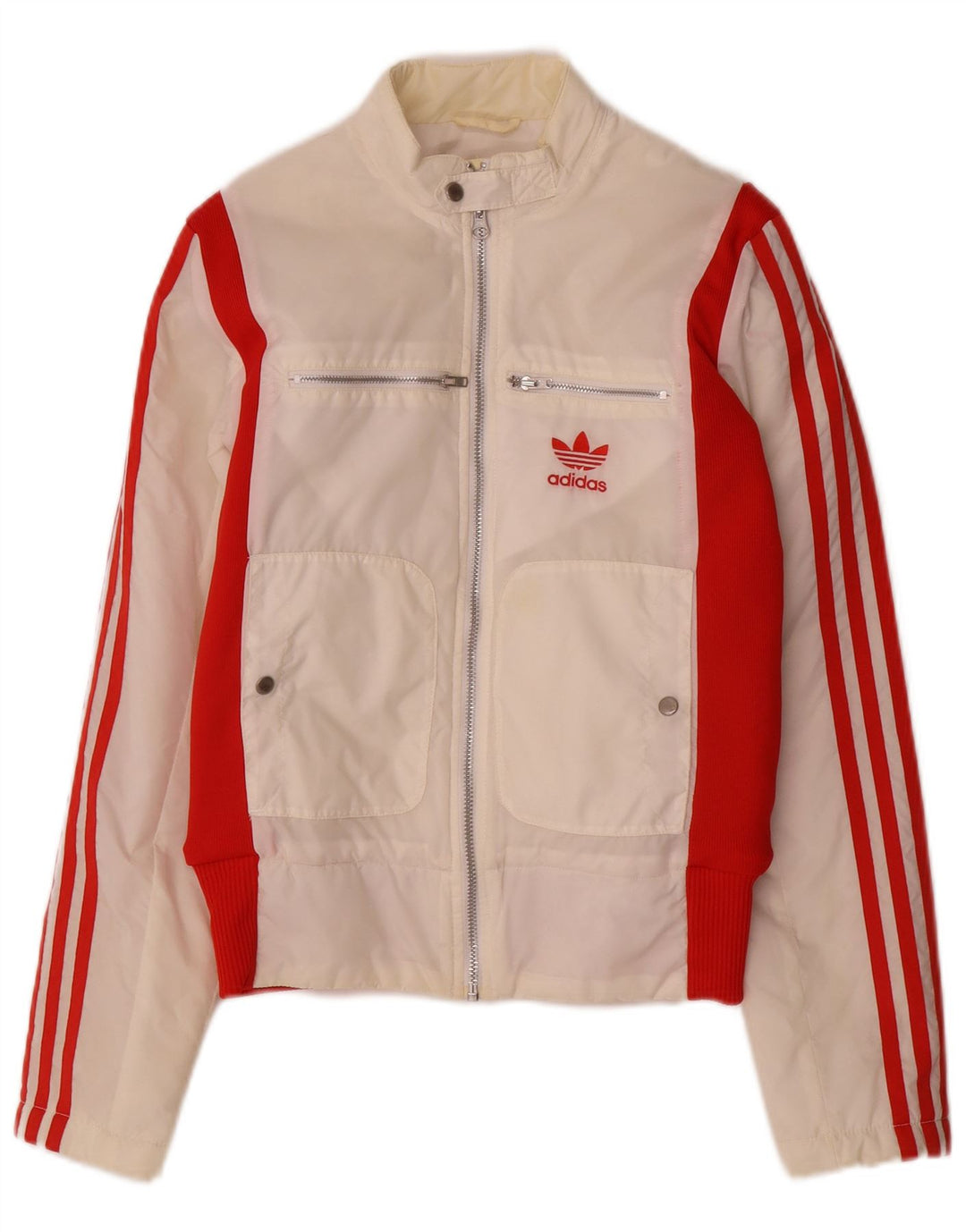 Adidas ženska bomber jakna UK 8 Mali bijeli poliester u boji