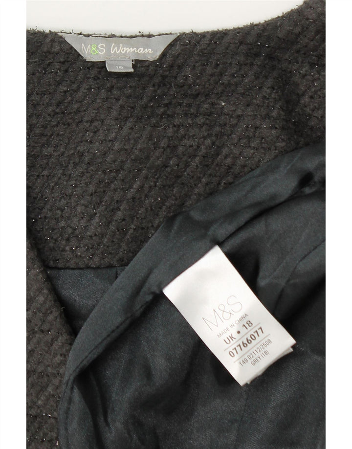 Marks & Spencer ženski otvoreni kaput UK 18 XL sivi poliester