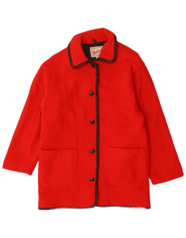 Woolrich ženski preveliki kaput UK 14 srednje crvene vune
