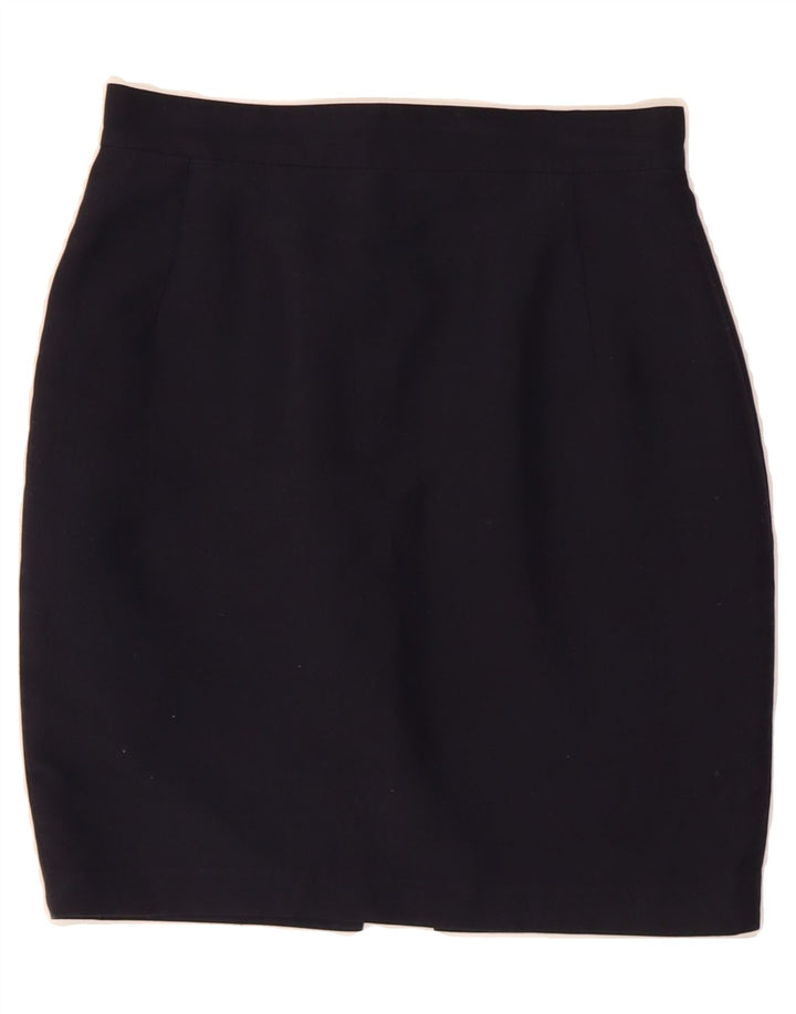 MAX DINE Womens Pencil Skirt IT 44 Medium W28  Navy Blue Polyester Vintage Max Dine and Second-Hand Max Dine from Messina Hembry 