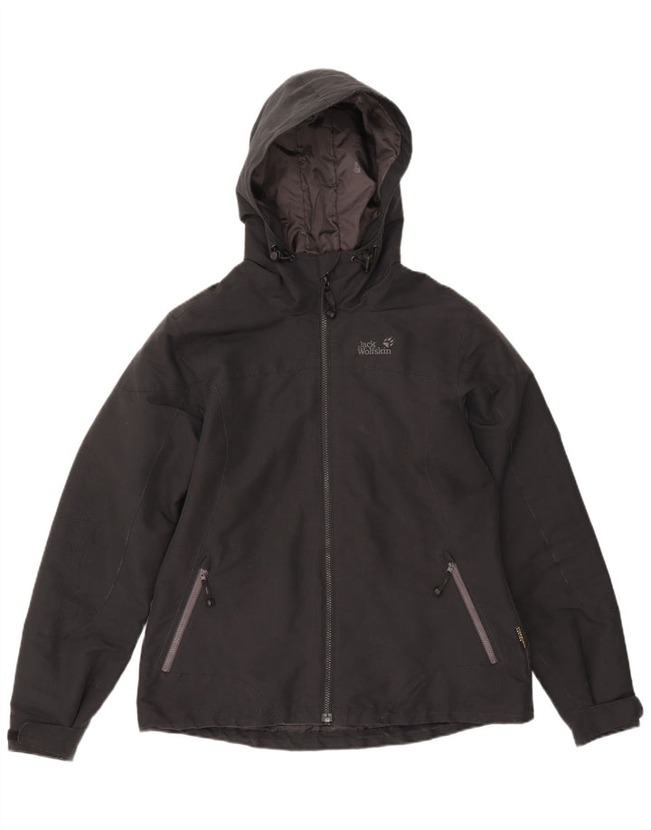 Jack Wolfskin ženska jakna s kapuljačom UK 16 velika crna poliester
