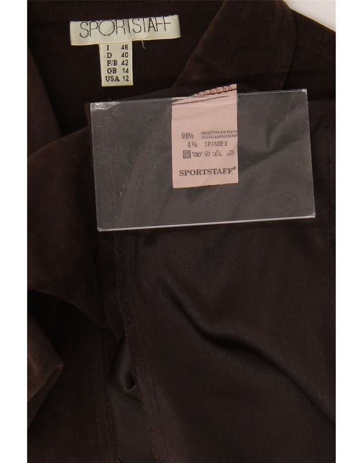 Sportstaff Ženska baršunasta majica UK 14 srednje smeđi poliester