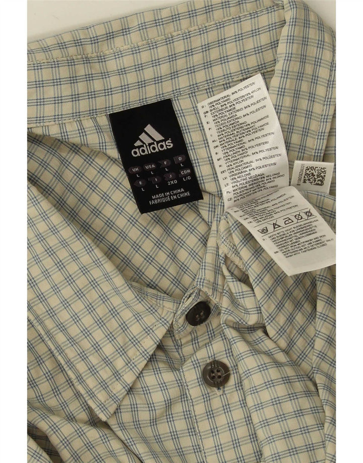 Adidas muška košulja, veliki bež karirani poliester
